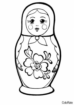 Раскраска Симпатичная матрёшка