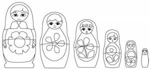 Раскраска матрешки 1