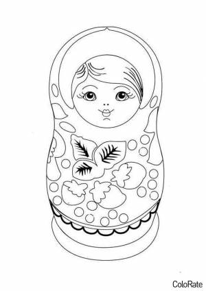 Раскраска Матрёшка-ребенок