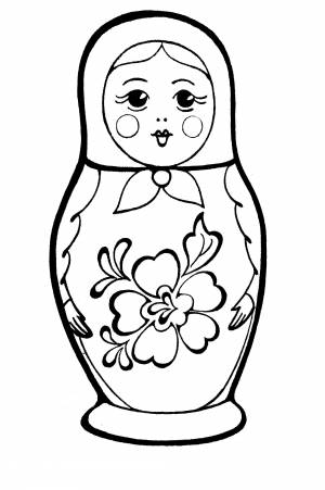 Раскраски Матрешка хорошего разрешения