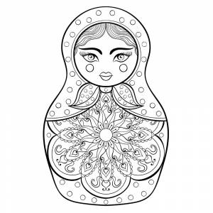 Раскраска Арт-терапия Матрешка