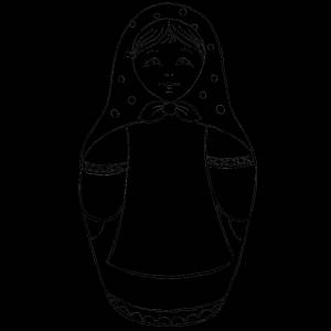 Раскраска Кукла матрешка