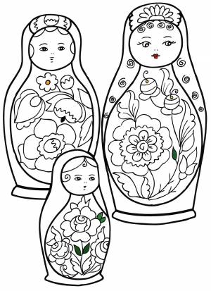 Раскраска Матрешки из Полхов-Майдана