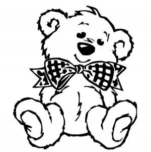 Раскраски Раскраска Мишка с бантиком игрушки