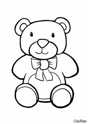 Раскраска Милый игрушечный мишка