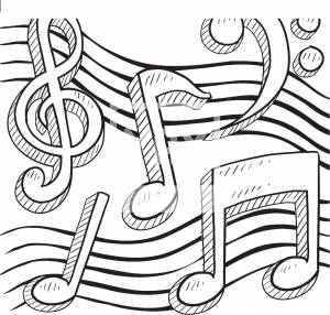 Раскраски роки, Раскраска Нотные строки Музыка
