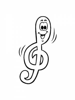 Раскраска Ноты  листе  для детей