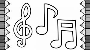 Раскраски Ноты и скрипичный ключ