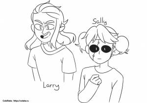 Раскраска Салли и Ларри