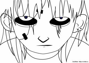 Раскраска Озлобленное лицо