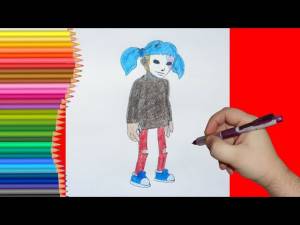 How to draw Sally Face, Как нарисовать Салли Фейс