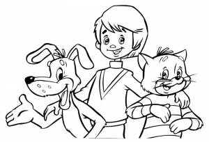 Раскраски мультфильмы, Раскраска Простоквашино Советские мультфильмы