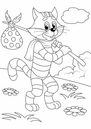 Раскраска «Матроскин идёт в Простоквашино»