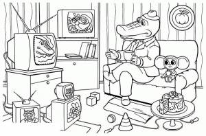 Картинка Советские мультики раскраска на листе