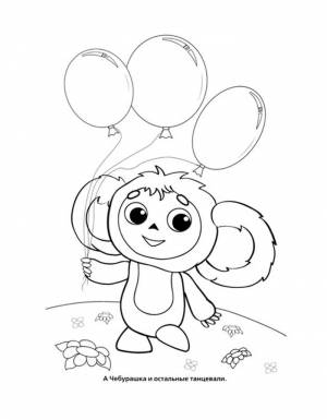 детская раскраска на тему чебурашка и крокодил гена