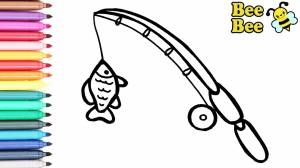 Раскраска для детей УДОЧКА