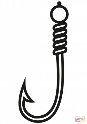 Раскраска Рыболовный крючок
