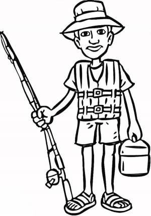 Раскраска Летняя рыбалка  в формате  для мальчиков