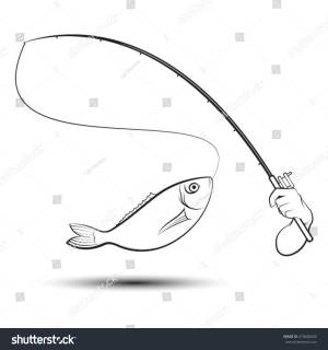 Hand Fishing Rod Huge Fish Black