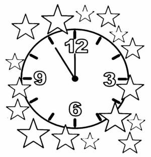 Часы раскраска для детей