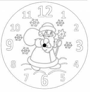 Раскраска Новогодние Часы
