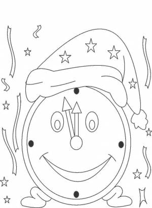 Раскраски Новогодние часы