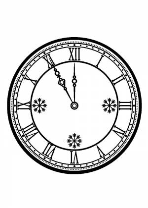 Трафарет новогодние часы