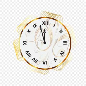 новогодние часы с золотыми волнами PNG , фон, рождество, Часы PNG картинки и пнг рисунок для й загрузки