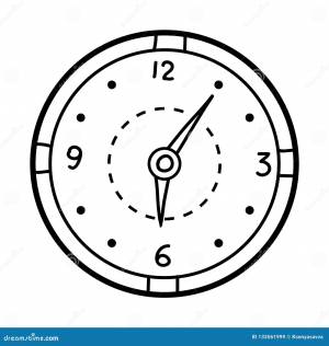 Книжка-раскраска, часы иллюстрация вектора