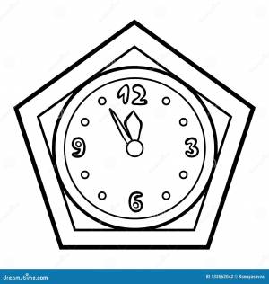 Книжка-раскраска, часы иллюстрация вектора