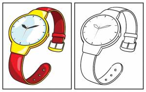 Книжка-раскраска милые наручные часы