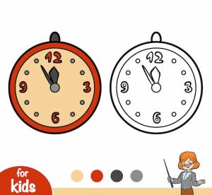 Книжка-раскраска для детей, часы