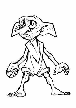 Раскраска Добби из Гарри Поттера