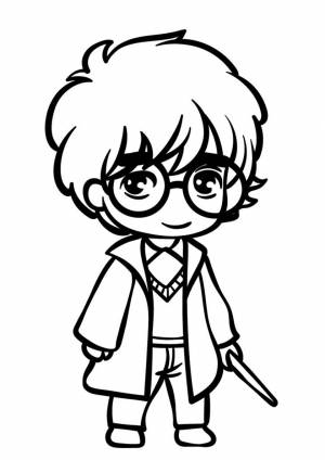 Раскраска Милый рисунок Гарри Поттера
