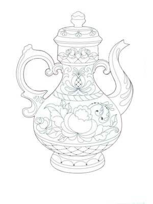 Раскраски Гжель