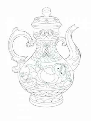 Раскраска Гжель картинка в формате  для детей