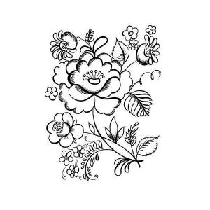 Раскраска Гжель цветы