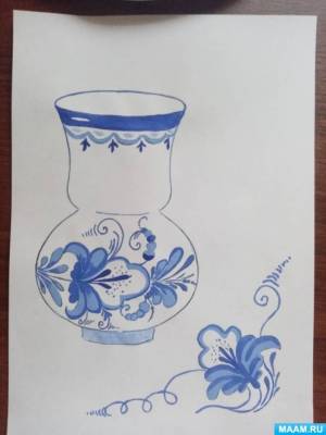 Гжельская роспись вазы