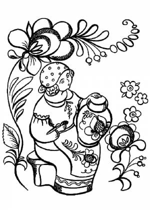 Раскраска гжель