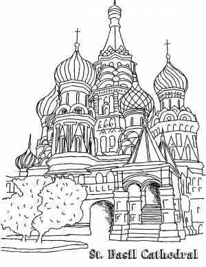 Раскраска Храм Вася Блаженного 12