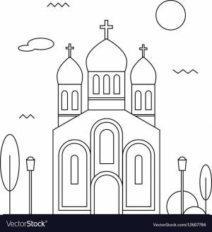 Церковь раскраска для детей
