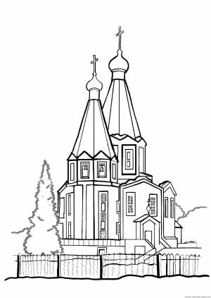 Храм раскраска для детей
