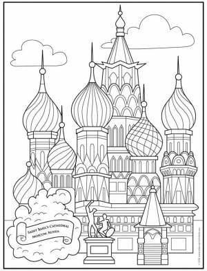 Раскраска Храм Вася Блаженного 1