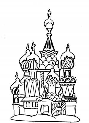 Раскраска Храм Вася Блаженного 2
