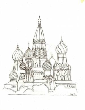 Храм Вася Блаженного рисунок поэтапно