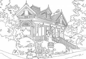 Домик в лесу раскраска