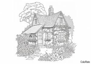 Раскраска Домик в лесу