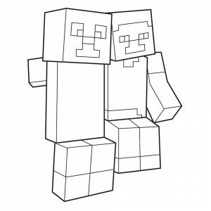 Раскраска Крипер и Стив