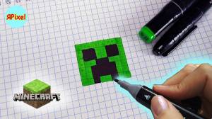 Как нарисовать по клеточкам КРИПЕРА ИЗ МАЙНКРАФТ pixelart 92 КРИПЕР minecraft creeper