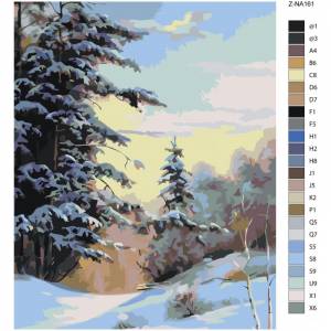 Зимний лес Раскраска картина по номерам на холсте Z-NA161